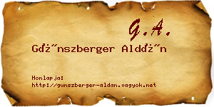 Günszberger Aldán névjegykártya